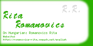 rita romanovics business card